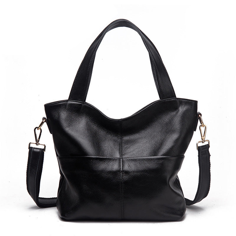 Sac en cuir pour femme d'âge moyen de grande capacité, sac à bandoulière en cuir souple, grand sac pour femme, sac messager de style occidental