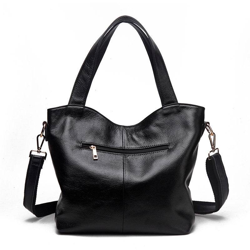 Sac en cuir pour femme d'âge moyen de grande capacité, sac à bandoulière en cuir souple, grand sac pour femme, sac messager de style occidental