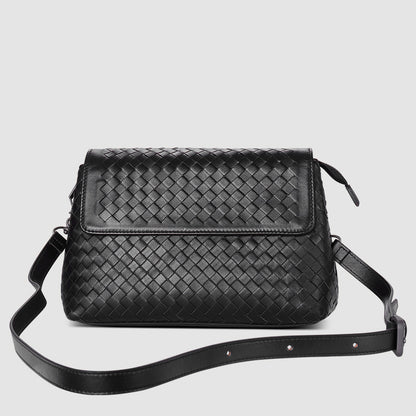 Sac à bandoulière en peau de mouton tissée pour femme, petit sac diagonal