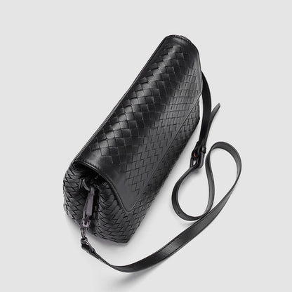 Sac à bandoulière en peau de mouton tissée pour femme, petit sac diagonal