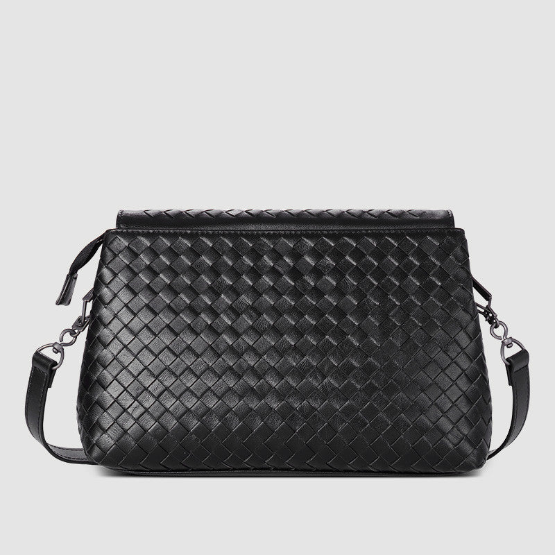 Sac à bandoulière en peau de mouton tissée pour femme, petit sac diagonal