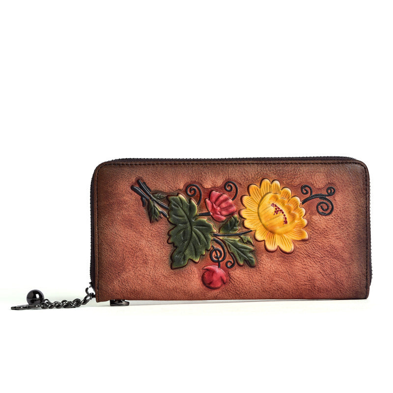 Long Ladies Retro Wallet Female Hand Zipper Bag