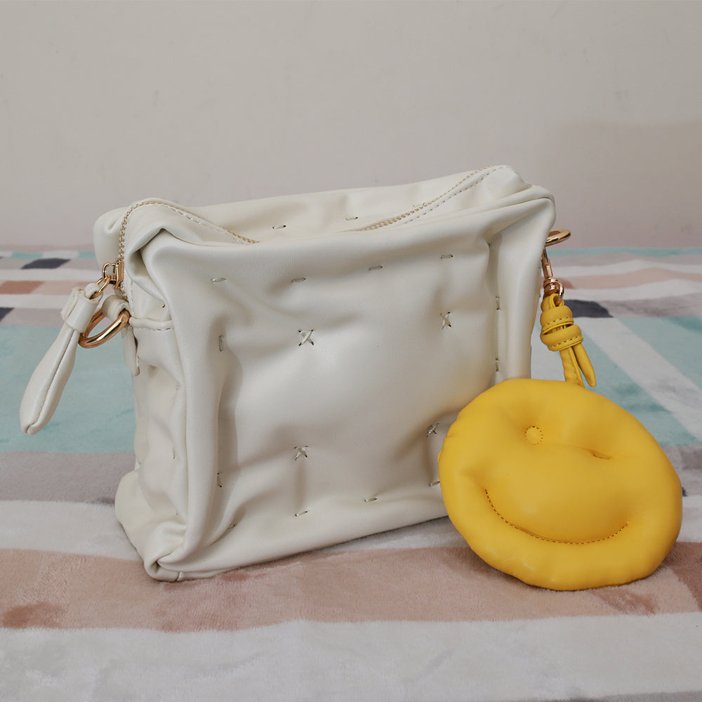 Sac à bandoulière en coton doux à motif tridimensionnel en brique mignonne