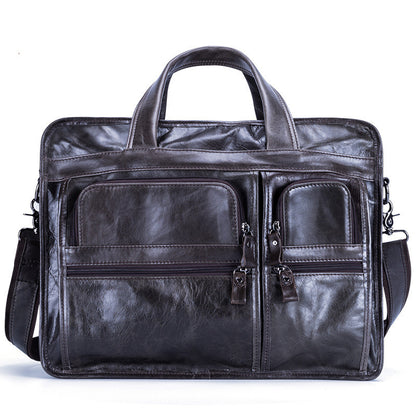 Casual Retro Leather Men's Briefcase Handbag