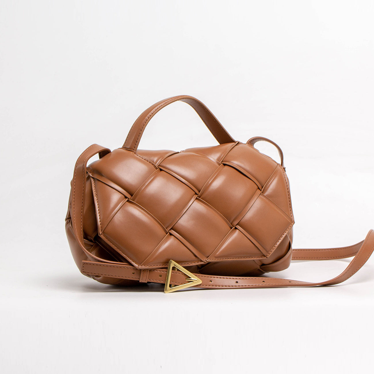 Sac à bandoulière diagonale décontracté en cuir pour femme, couleur unie