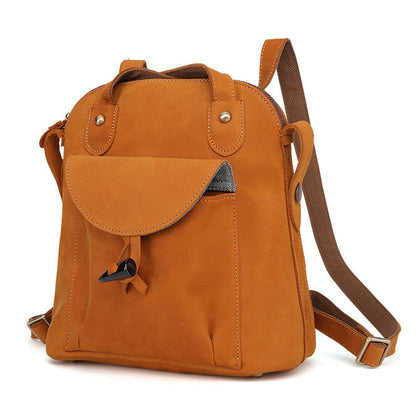 Sac à dos en cuir véritable pour femme, sac de loisirs, sac à dos tendance en cuir souple, couche supérieure en cuir de vache