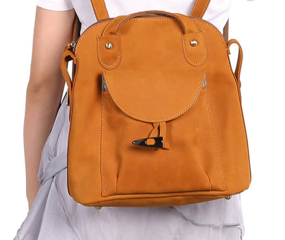 Sac à dos en cuir véritable pour femme, sac de loisirs, sac à dos tendance en cuir souple, couche supérieure en cuir de vache