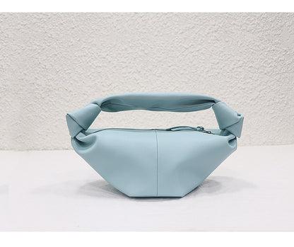 Bolso de mano de cuero suave con forma de nube de colores para mujer