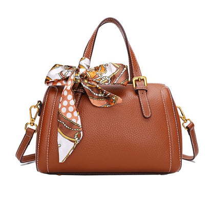 Leather shoulder Boston bag