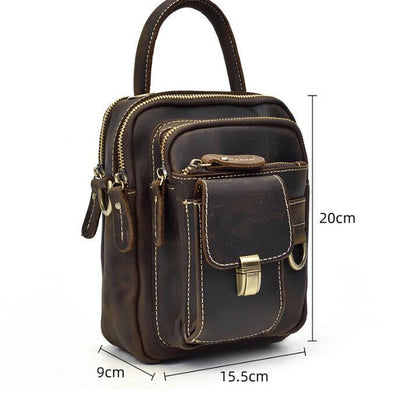 Men's Multi-functional Leather One-shoulder Crossbody Waist Bag