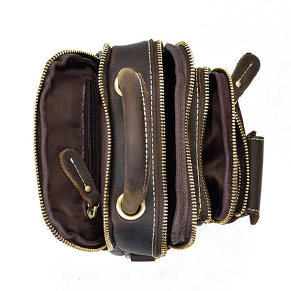 Men's Multi-functional Leather One-shoulder Crossbody Waist Bag