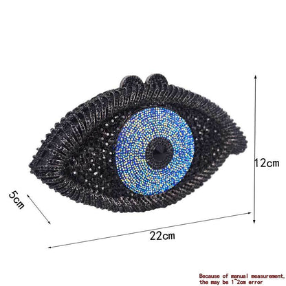 Bolso de mujer con forma de ojo de diamante para noche