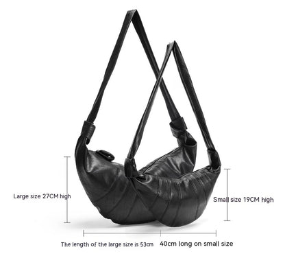 Dumpling Bag Male Leather Slanted Chest Bag