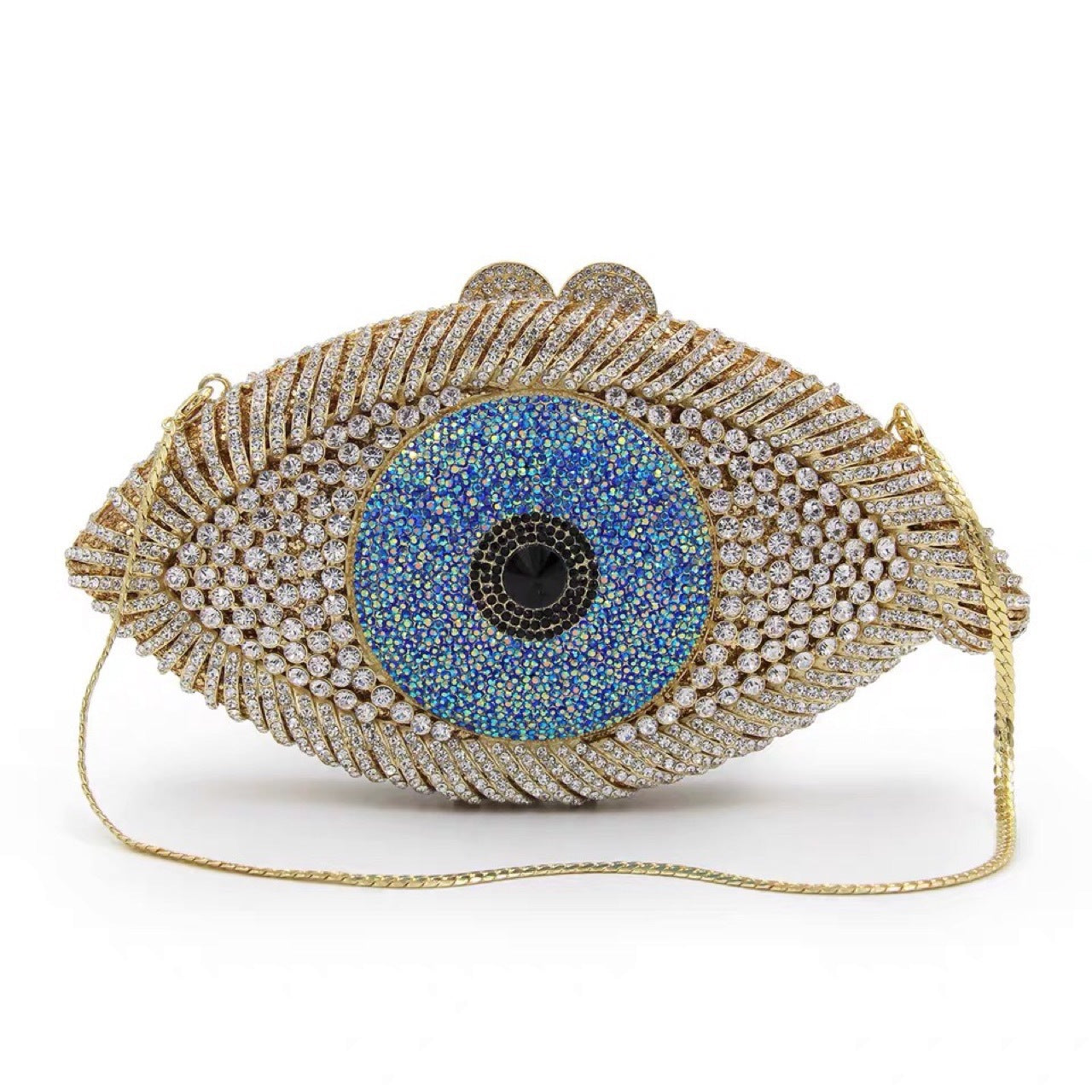 Bolso de mujer con forma de ojo de diamante para noche