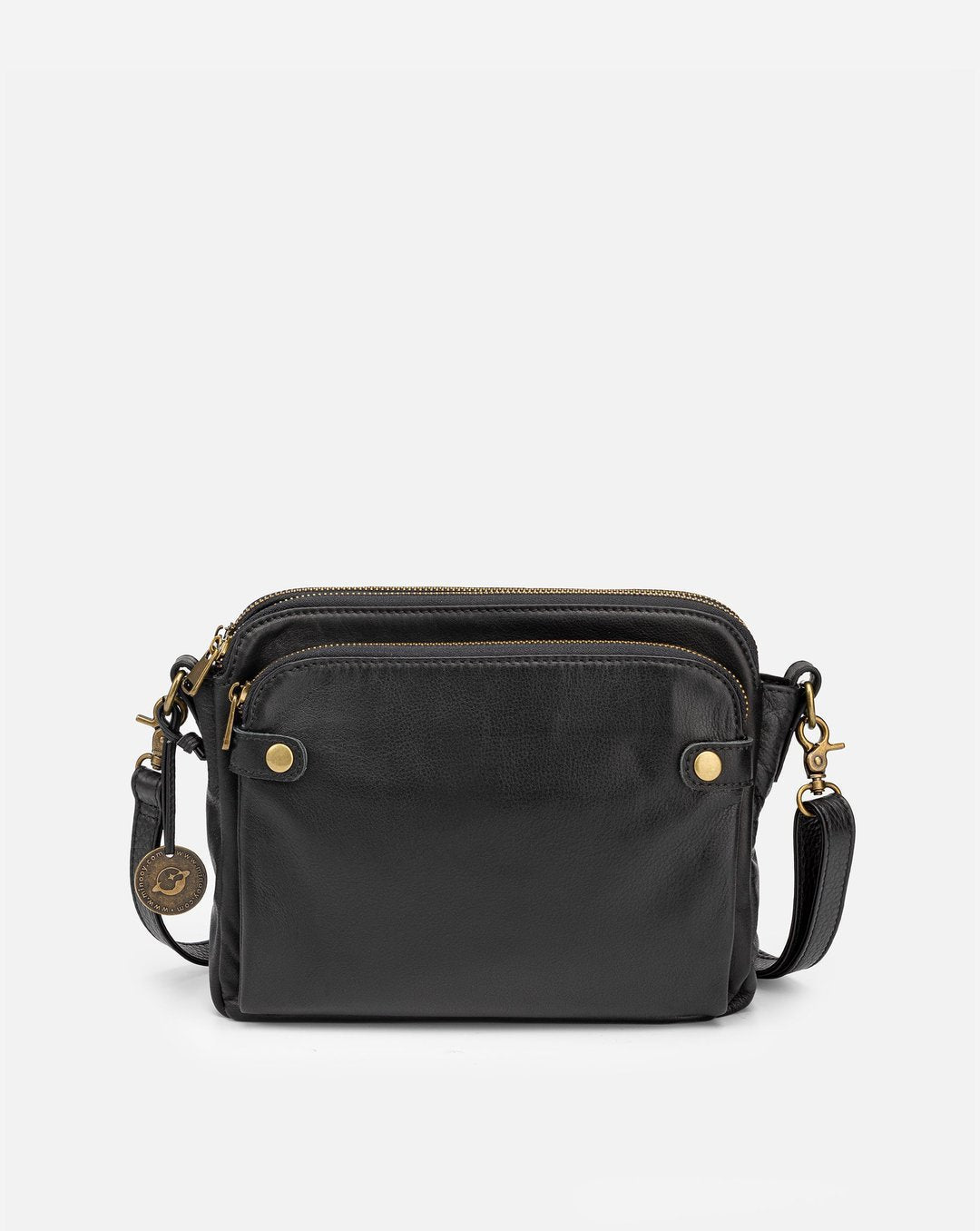 Three-layer Leather Crossbody Bag