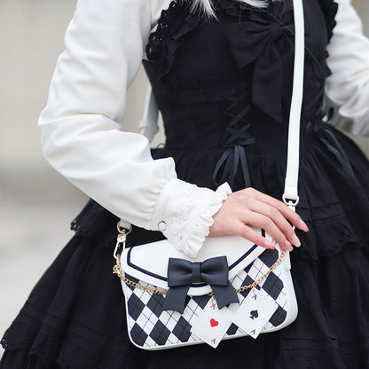 One Shoulder Bag With Lolita Bow Diagonal Cross Bag For Women