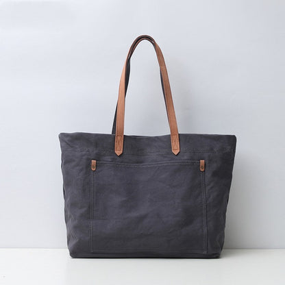 Vintage leather with canvas bag