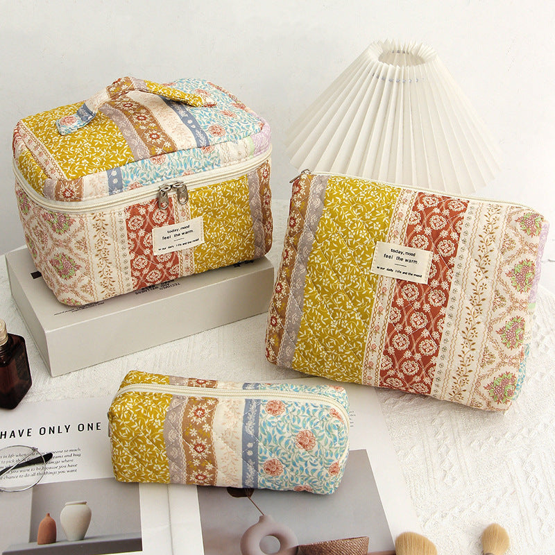 Cotton Cosmetic Bag Portable Toiletry Storage