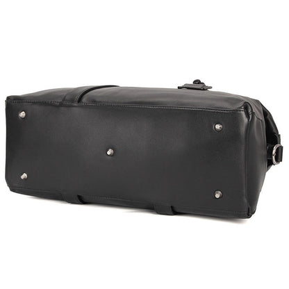 The First Layer Of Leather Casual Travel Bag Black Classic Nappa Leather Travel Bag Luggage Bag