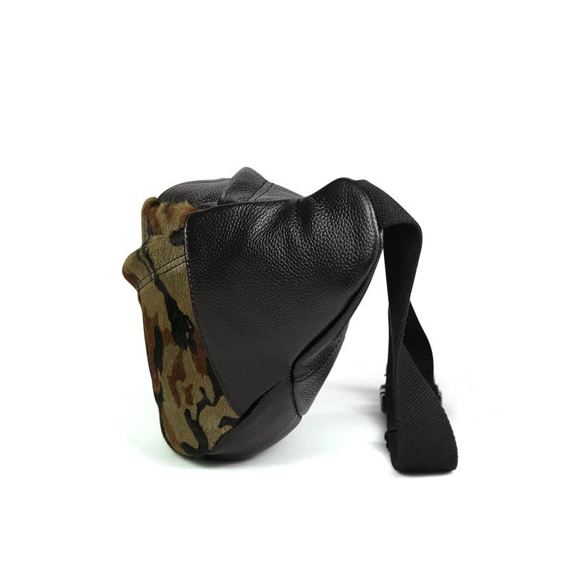 Sac de poitrine de sport multifonctionnel en cuir pour hommes