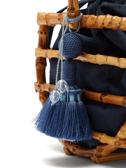 Tassel women bag bamboo bag