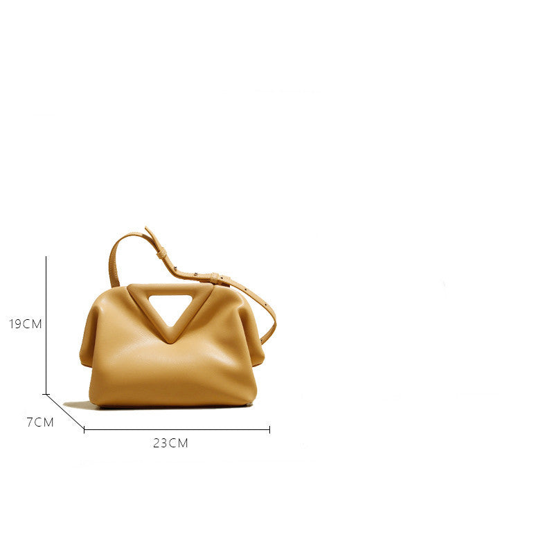 Triangle Cloud Bag Leather Diagonal Handbag