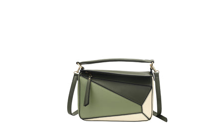 Contrast Color Geometric Shoulder Bag For Women