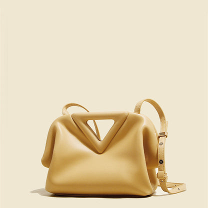 Triangle Cloud Bag Leather Diagonal Handbag