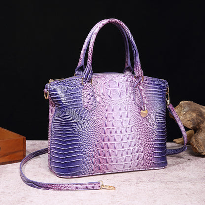 Sac messager portable à motif crocodile rétro pour femme