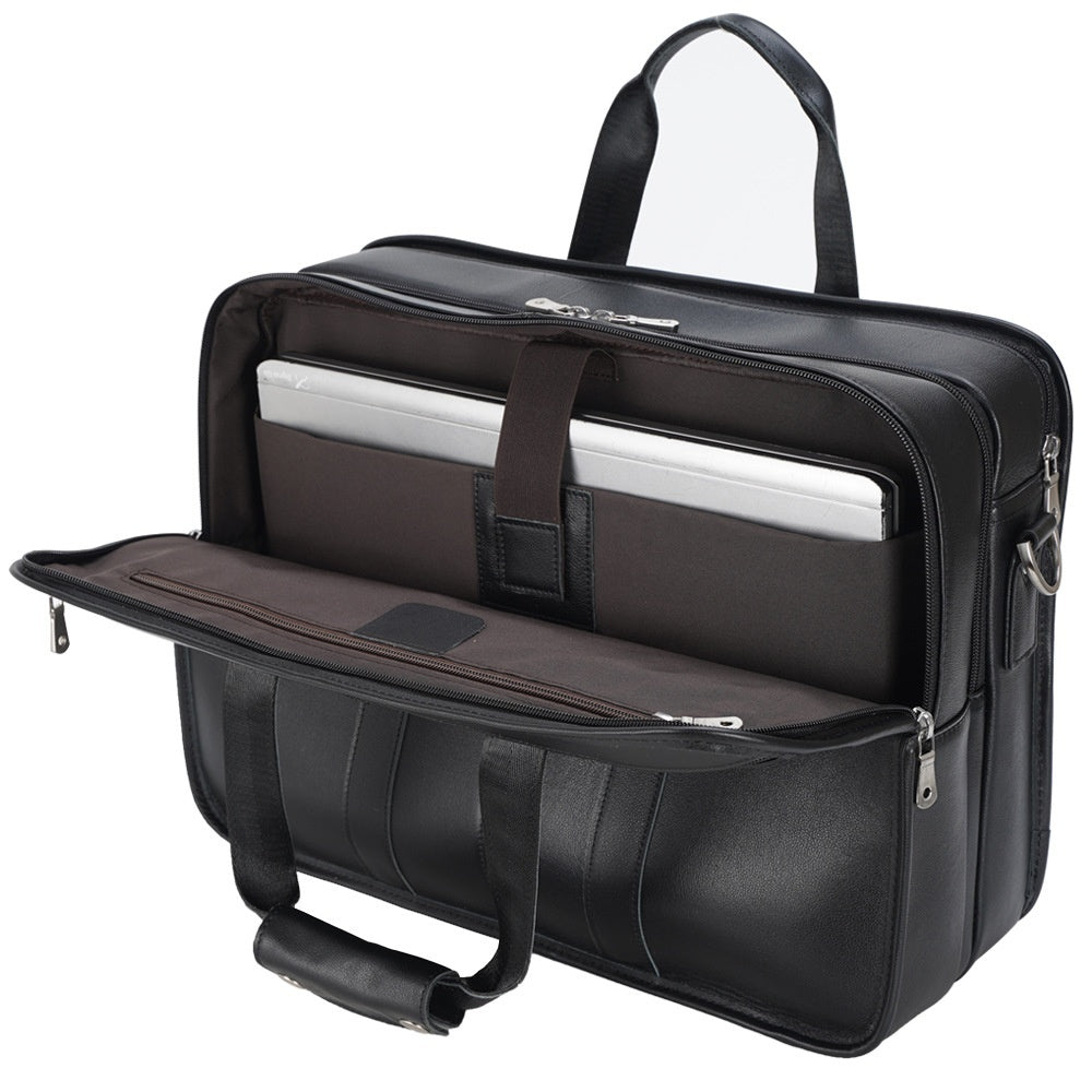 Sacoche pour ordinateur portable 17 pouces en cuir de vachette de première couche Tiding Leather Business