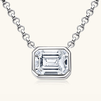 1 Carat Moissanite 925 Sterling Silver Pendant Necklace