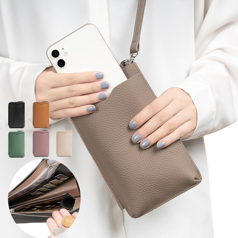 Mini sac à bandoulière en cuir véritable pour téléphone portable pour femme