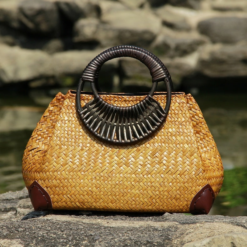 Straw bag women handbag hand bag