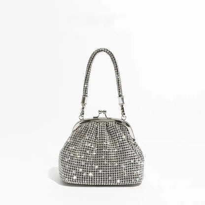 Sac messager à bandoulière en strass pour femme