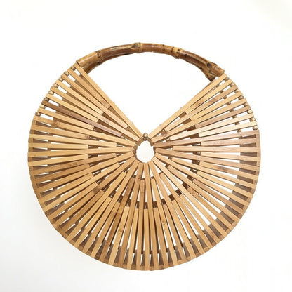 Rattan and bamboo bag women