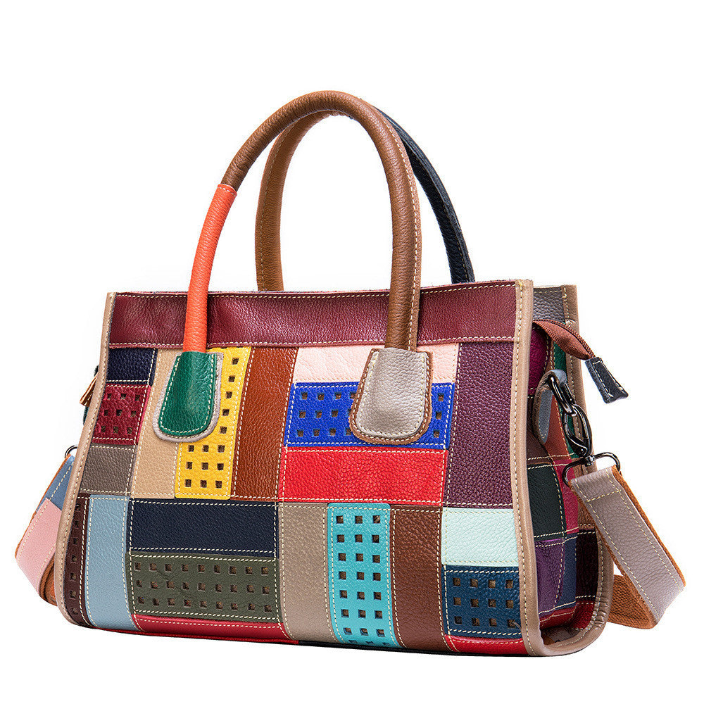 Bolso patchwork color piel de vaca