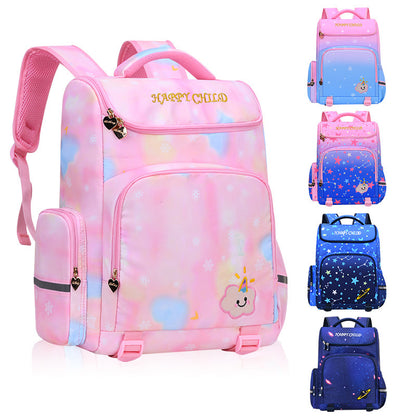 Children's Schoolbag Starry Sky Gradient Spine Protection Burden Alleviation Backpack