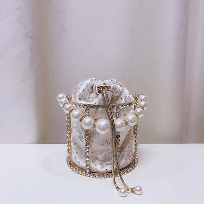 Pearl chain bucket bag