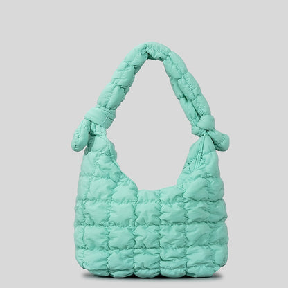 Sac à main plissé simple à texture bulle matelassée pour femme