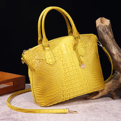 Sac messager portable à motif crocodile rétro pour femme