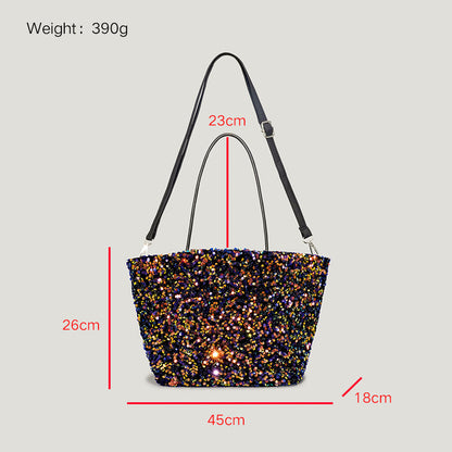 Sac fourre-tout à paillettes super flash pour femme automne et hiver