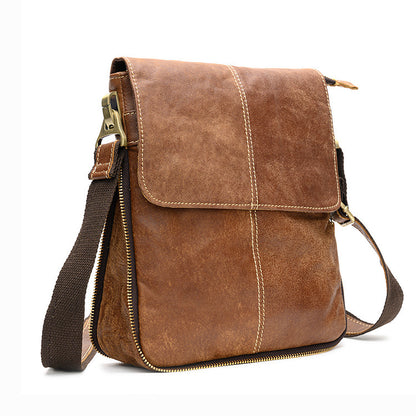 Leather Men's First Layer Cowhide Men's Shoulder Casual Bag