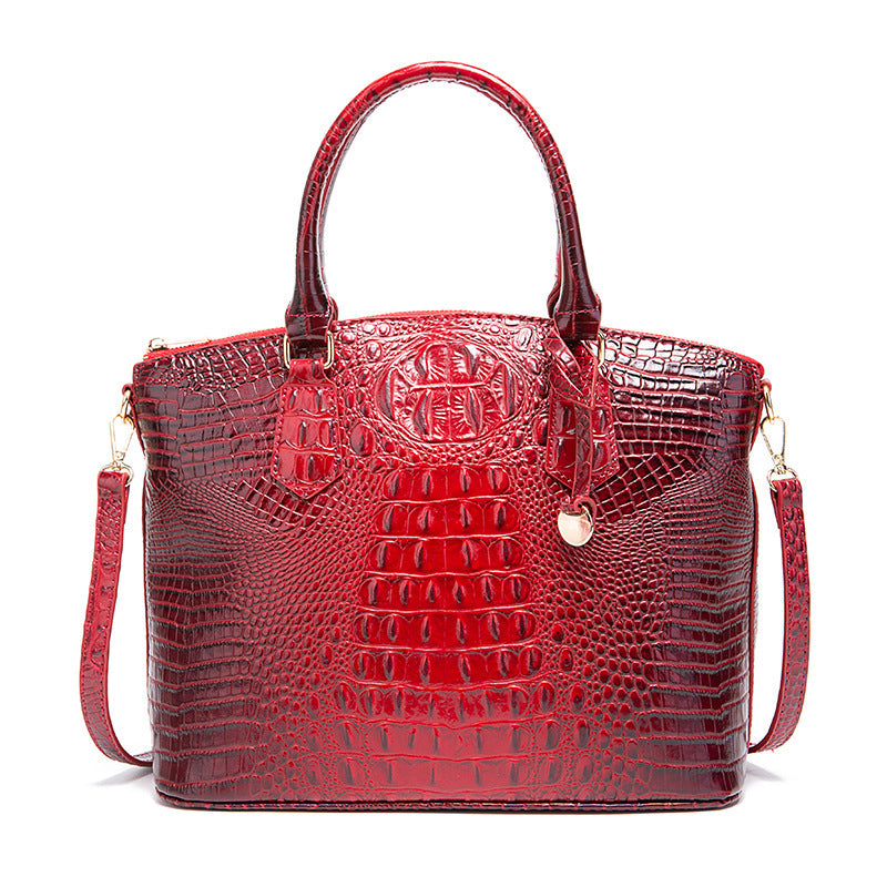 Sac messager portable à motif crocodile rétro pour femme