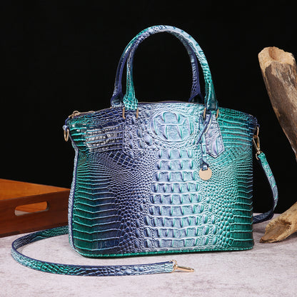 Sac messager portable à motif crocodile rétro pour femme