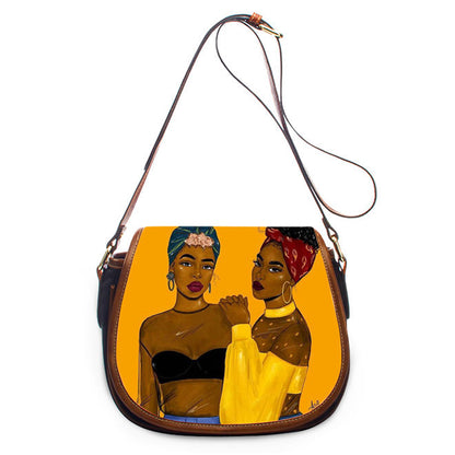 Bolso bandolera de un solo hombro de PU africano para mujer