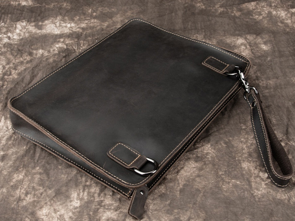 Men's business leather shoulder bag