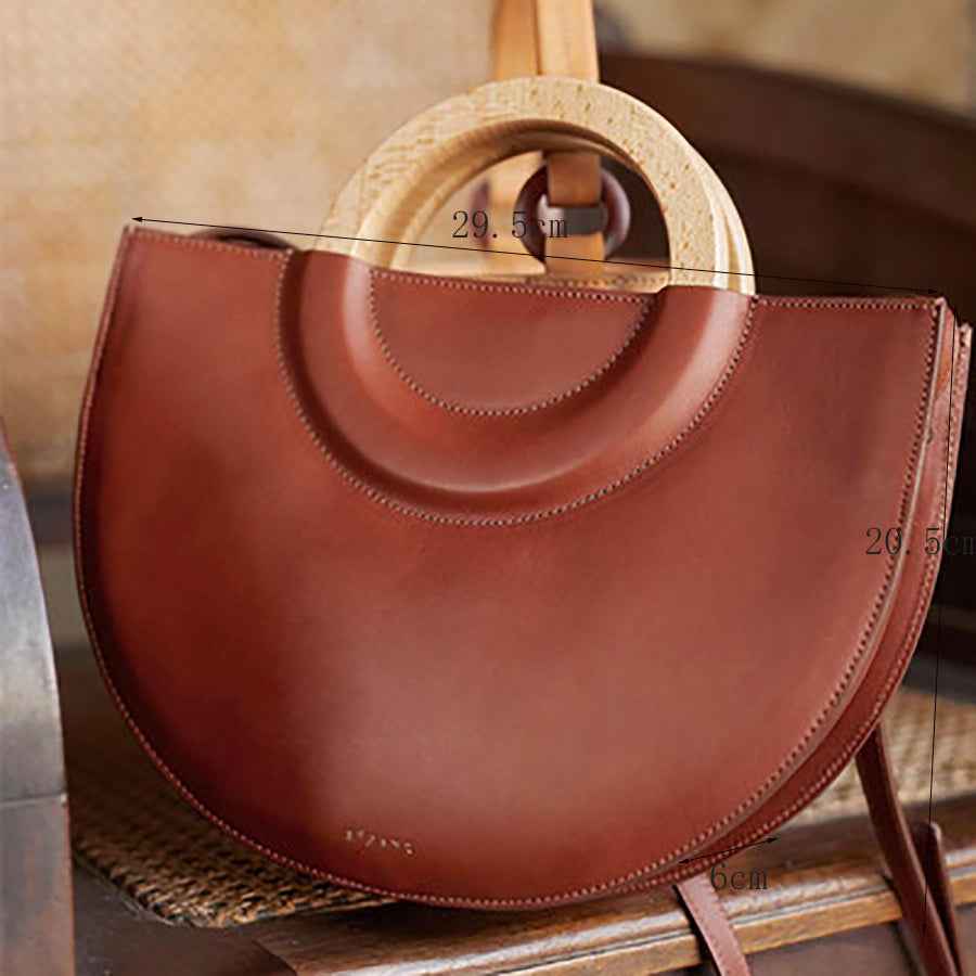 Wooden handle fan bag