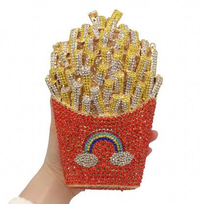 Sachet métallique vide en forme de diamant pour frites