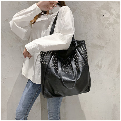 Fashion Large Capacity Women Tote Bag Quality Leather For Female Shoulder Bag Leisure Women Handbag Black Lady's bolsa feminina