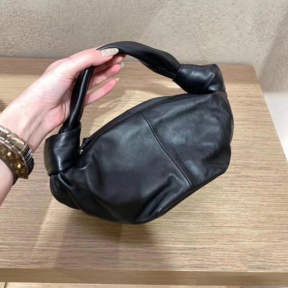 Bolso de mano de cuero suave con forma de nube de colores para mujer